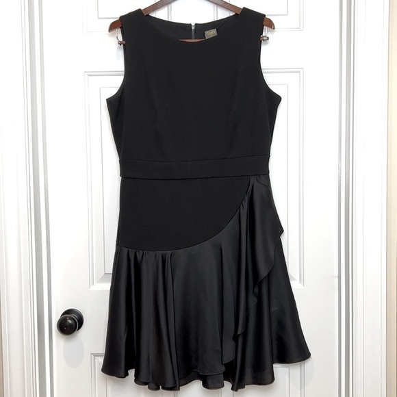Taylor Sleeveless Fit and Flare LBD Dress with Ruffle Hem Size 10 Black - Picture 1 of 11